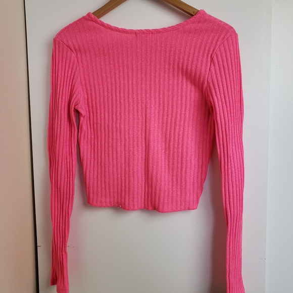 Areden Hot Pink Cropped Sweater. - Picture 2 of 5